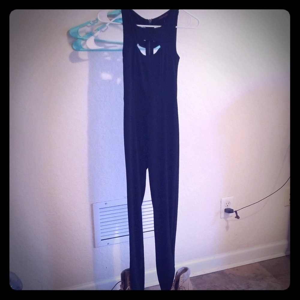 Black full length romper